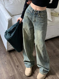 Dodobye Y2k Baggy Wide Leg Jeans Women Vintage Street Wear Washed Denim Pants Grunge Basic Slouchy Blue Female Trousers New