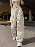 Dodobye American hiphop heavy-duty cargo pants women functional personalized high quality multi pocket workwear pants new wide leg pants