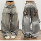 Dodobye High street popular letter star print design oversized jeans men clothing American vintage rock trend Y2K grunge baggy sweatpant