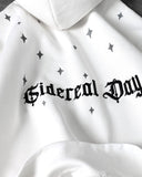 Dodobye 90s Streetwear Harajuku Fashion White Hoodies Letter Star Embroidery Pattern Loose Casual Long Sleeve Sweatshirt Men Clothing Versatile Hoodie