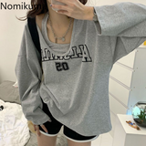 Dodobye Sudaderas Spring Autumn Sweatshirt Halter Letter Print Loose 2 Piece Aesthetic Hoodies Women Retro Fashion Casual Y2k Streetwear