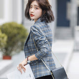 Dodobye 2025 New Plaid Jacket Vintage Plaid with Pocket Office Lady Casual Style Blazer Women Wear Single Button Suits Coat P342