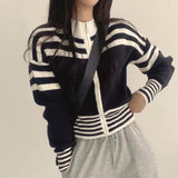 Black Friday Dodobye Striped Knitted Sweatshirt Women Patchwork Sporty Stand Collar Chic Running Spring Fall Jacket Simple Zipper Cropped Sweater