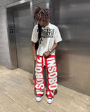 Dodobye American Fashion New Street Retro Letter Patch Baggy Jogging Pants Men And Women Y2K Harajuku Hip Hop Casual Wide legs Trousers