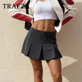 thanksgiving outfit Dodobye 2024 Spring Summer Women Casual Tierred Mini Skirts Fashion Vintage Solid High Wasit Ruffles Pleated Sexy Shorts Skirts