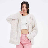 Black Friday Dodobye Autumn Color Women Knit Cardigan Fashion Loose Lazy Style V Neck Long Sleeve Cardigan Sweater Elegant Preppy All Match Outerwear