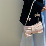 Dodobye Pearl Bow Aesthetic Shoulder Bag