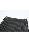 Dodobye Y2k Pleated Skirt Women Sexy High Waist Grey Stripe Bandage Mini Skirts 2025 Summer New A Line Skirt Vintage Harajuku Streetwar