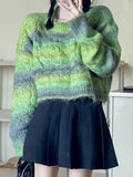 Dodobye-Ombre Cable Knit Short Sweater