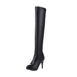 thanksgiving outfit Dodobye Ladies Over-Knee High Boots Pointed Toe Thin Heels Platform Size 32-45 Black White S2687