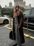 christmas outfit Dodobye Chic Women's Solid Winter Warm Faux Fur Long Coat Luxury Full Sleeve Thicken Loose Furry Jacket Female Thermal Streetwear 2024