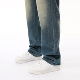 Dodobye High Street Men Cargo Jeans With Multi Pocket Splicing Design Sensation Trendy Straight Distressed Denim Trousers