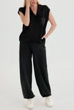 Dodobye V Neck Knit Tank Top Pants Suits