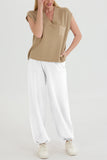 Dodobye V Neck Knit Tank Top Pants Suits