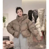 Dodobye 2025 New Korean Women's Puffer Jacket Winter Parka Trendy Down Cotton-padded Cropped Coat Hooded Loose Thicken Warm Short Jacket