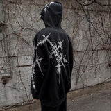 Dodobye Harajuku Gothic Printing Oversized Zip Hoodie Grunge Streetwear Tops Sweatshirt Hoodies Women Men Clothing Goth Y2k Clothes