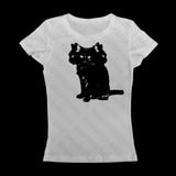 Dodobye Aesthetic Short Sleeve T-Shirt Y2k Clothes Gothic Emo Girl Croped Tops Fun Kitten Print Vintage Women Casual Baby Tee Streetwear