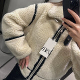 thanksgiving outfit Dodobye Mall Style Sheep Fur Fleece Jacket Autumn/winter Warm Comfortable Slimming Jacket Motorcycle Clip-on Leather Coat