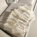 Dodobye 2025 New Korean Fashion Sweet Dot Lace Bow Mini Skirt Women Y2k Harajuku A-line Skirt Hot Girl Elastic High Waist Cake Skirts