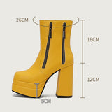 thanksgiving outfit Dodobye Fashion Women Ankle Boots Toe Chunky Heels 12cm Platform 5cm 49 50 Sexy Party Booties