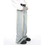 Dodobye Washed Male Jeans Korean Fashion Worn Out Gradient Color Men'S Denim Straight Pants Men Wide Leg Trousers 2025 Spring