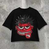 Dodobye High street new fashion cross graphic t shirts y2k tops harajuku print oversized gothic streetwear goth clothes men clothing