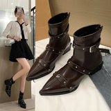 Dodobye Mid-Calf Boots Women's Rubber Shoes Rain Rivets Winter Footwear Zipper Boots4 Crossdresser Low Rock Riding 2025