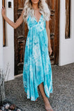 Dodobye-Tie-dye Print Backless Multicolor Maxi Dress