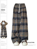 Dodobye Women's Plaid Baggy Sweatpants Harajuku Streetwear Fashion Aesthetic Pants Retro 2000s Vintage Oversize Wide Leg Trouser Clothes