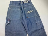 Dodobye 90s Streetwear FUBU Jeans Retro Loose Jeans Pocket Embroidery Punk New Hip Hop Rock Men and Womens Streetwear Daily High Waisted Wide Leg Jeans