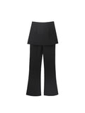 Dodobye Women Black High Waist Skinny Flare Pants Gothic Y2k Fake Two Pieces 2020 Slim Fit Femme Spring Stretchy Wide Leg Trousers New