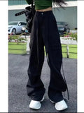 Dodobye Women Pink Cargo Pants Harajuku Aesthetic Parachute Pants Oversize Sweatpants Y2k 2000s Aesthetic Vintage Trouser Trashy Clothes