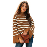 Black Friday Dodobye Casual Striped Turtleneck Sweater Women Knitted Loose Long Sleeve Thin Pullover Sweaters Female Autumn Chic All-matching Outwear