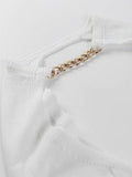 Dodobye-Metallic Chain Embellished Shrug Crop Sweater