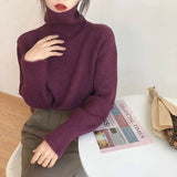 Black Friday Dodobye Zoki Autumn Warm Turtle Neck Sweater Women Fashion Korean Solid Knitted Basic Pullovers Loose O Neck Long Sleeve Female Jumper