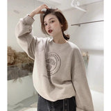 christmas outfit Dodobye American retro petite sweatshirt women's autumn and winter 2025 new hot style loose plus velvet round neck hoodless pullover top