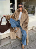 christmas outfit Dodobye Fashion Oversized Lapel Collar Faux Fur Long Coat For Women Chic Long Sleeve Thick Warm Fluffy Jacket 2025 Lady High Streetwear