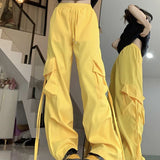 Dodobye Causal Baggy Cargo Pants High Waist Y2K Big Pockets Streetwear Student Trousers Loose Fall Korean Solid Female Pants