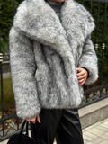 christmas outfit Dodobye 2024 Luxurious Big Lapel Fluffy Faux Fur Coat For Women Fashion Loose Long Sleeve Warm Furry Coat Winter Lady Elegant Streetwear