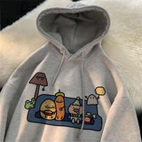 christmas outfit Dodobye Hong Kong style cute cartoon print hooded sweatshirt couple casual style ins autumn and winter jacket for women women clothing