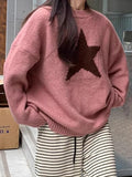 Dodobye-Vintage Star Jacquard Crew Neck Sweater