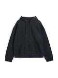 Dodobye-Solid Color Fleece Lined Zip Up Hoodie