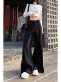 Dodobye Women's Black Gothic Pants Aesthetic Baggy Harajuku Japanese 2000s Style Y2k Oversize Pants Vintage Trousers Emo Trashy Clothes