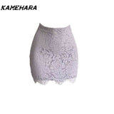 Dodobye Japanese Lace Neck Knitted Sweater Autumn High Waisted Hip Hugging Skirt Sexy Off Shoulder Sweater Sweet Two Piece Sets