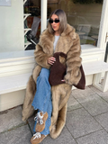 christmas outfit Dodobye Fashion Oversized Lapel Collar Faux Fur Long Coat For Women Chic Long Sleeve Thick Warm Fluffy Jacket 2025 Lady High Streetwear