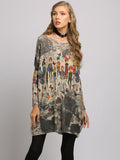 christmas outfit Dodobye Urban Colorful Knitting Printed Long Sleeves Sweater