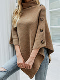 christmas outfit Dodobye Casual 7 Colors High-Neck Sweater Cape