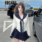 Dodobye 2025 New Uniform Korean Style 3 Piece Set E- Girls Casual Basic Tops Sweet Slim Y2k Mini Skirt Fashion Elegant Suit Woman