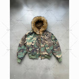 thanksgiving outfit Dodobye 2025 High Street Trendy Y2K Streetwear Jacket Harajuku Retro Camouflage Fur Collar Casual Zipper Hoodie Men Oversized Sweatshirt