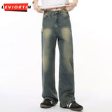 Dodobye Men'S Autumn New Product Korean Version Vibe Style Vintage Straight Leg Wide Leg Casual Washed Loose And Versatile Jeans